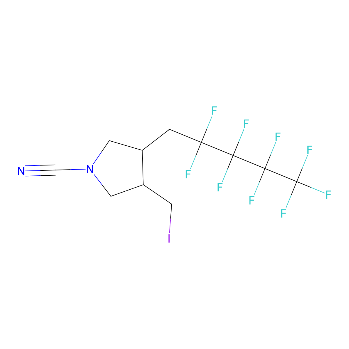 3-(Iodomethyl)-4-(2,2,3,3,4,4,5,5,5-nonafluoropentyl)pyrrolidine-1-carbonitrile molecular structure, CAS 231285-91-9