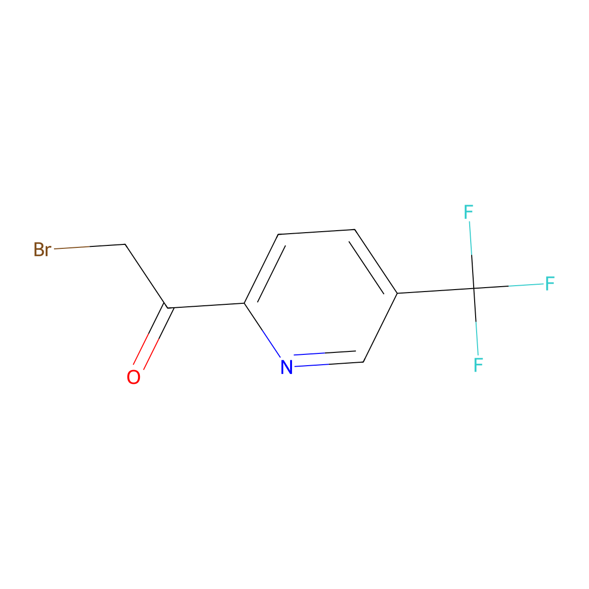 2-Bromo-1-[5-(trifluoromethyl)pyridin-2-yl]ethan-1-one molecular structure, CAS 231296-40-5