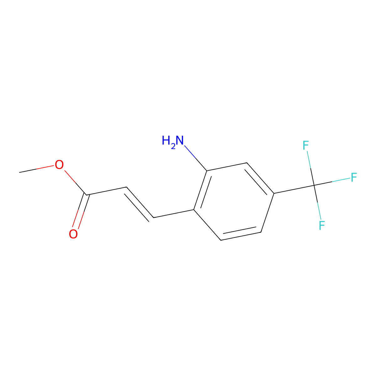 Methyl (E)-3-[2-Amino-4-(trifluoromethyl)phenyl]acrylate molecular structure, CAS 231296-89-2