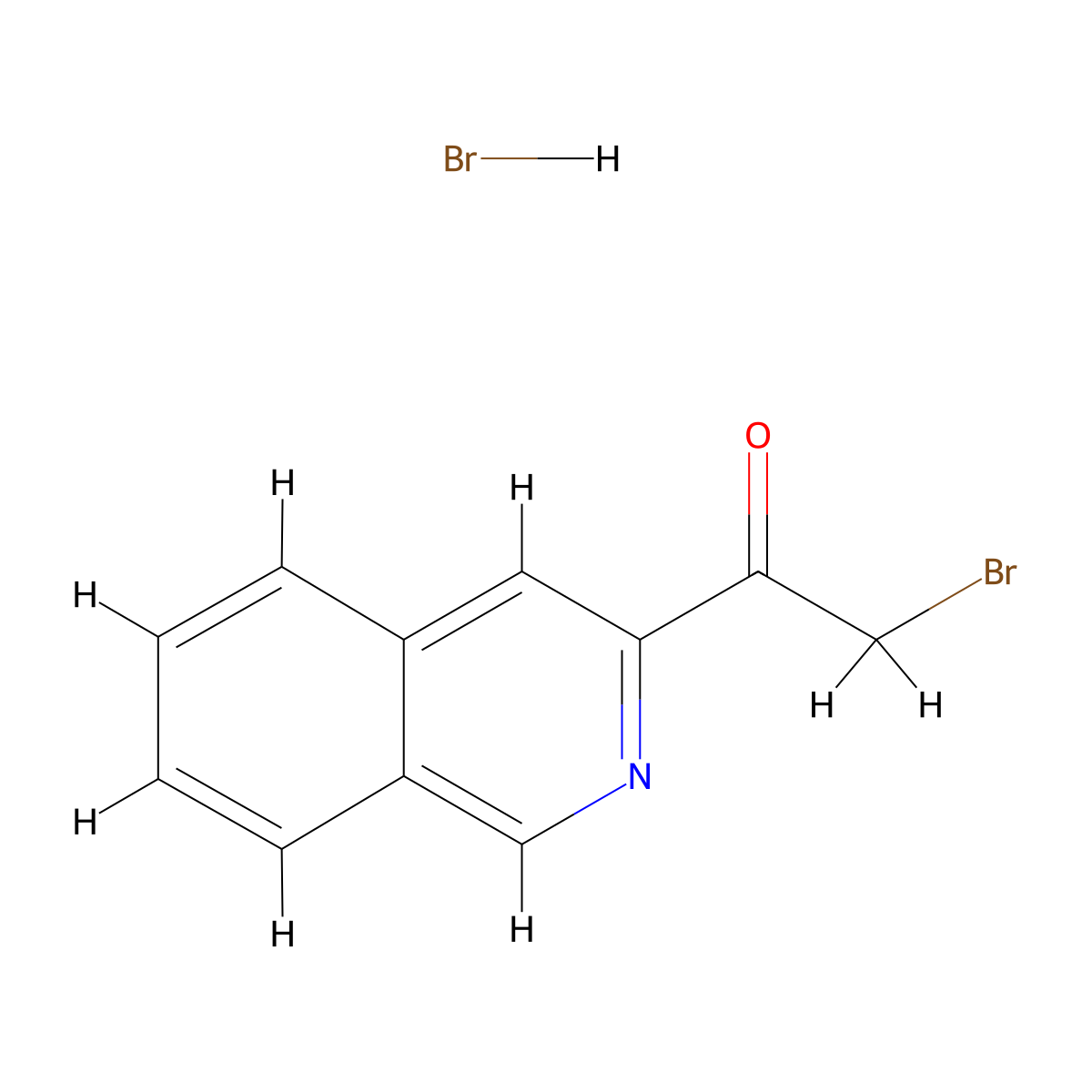 2-Bromo-1-(isoquinolin-3-yl)ethan-1-one hydrobromide molecular structure, CAS 231297-28-2