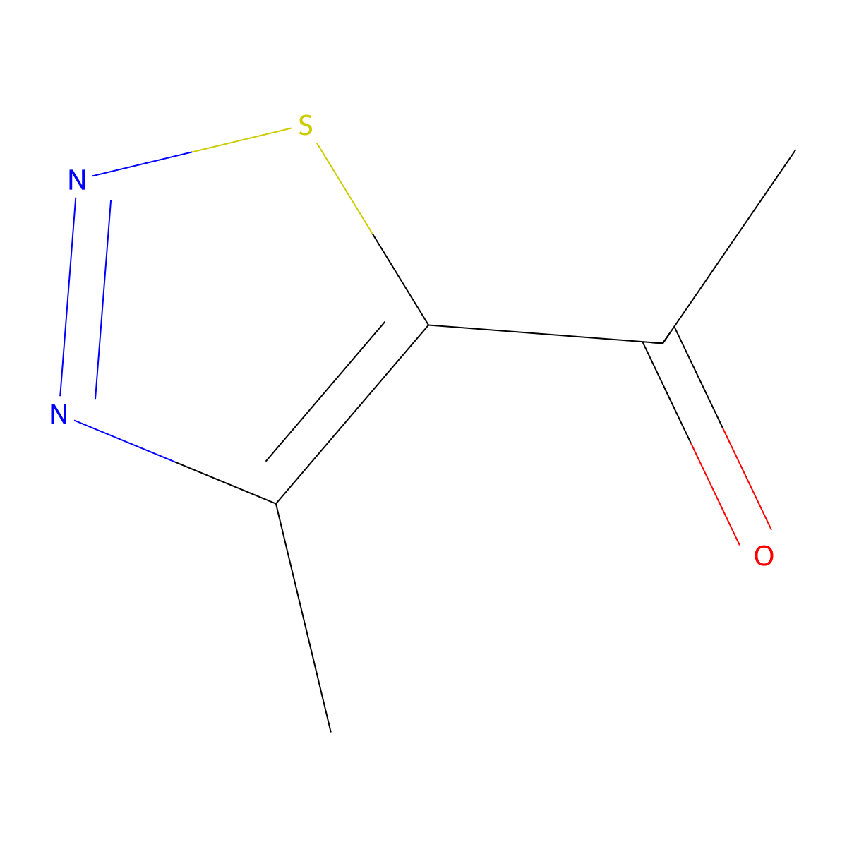 1-(4-Methyl-1,2,3-thiadiazol-5-yl)ethan-1-one molecular structure, CAS 231297-64-6