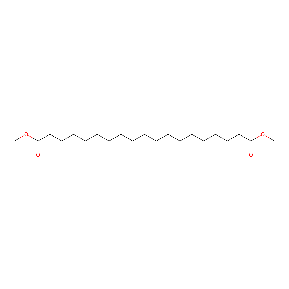 Dimethyl nonadecanedioate molecular structure, CAS 23130-41-8