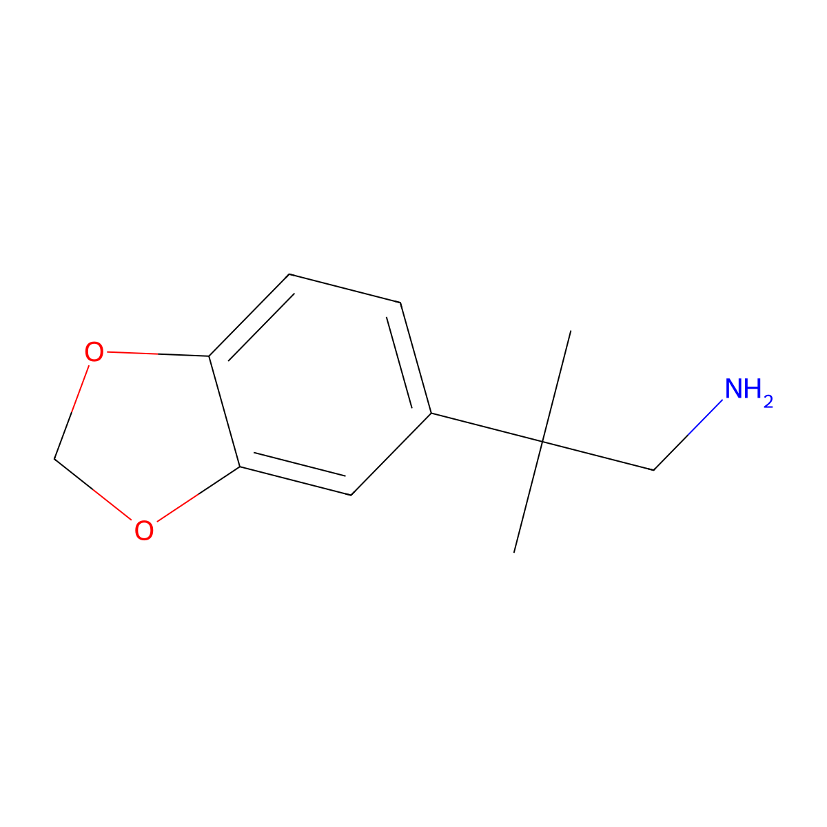 2-(1,3-Dioxaindan-5-yl)-2-methylpropan-1-amine molecular structure, CAS 23131-47-7