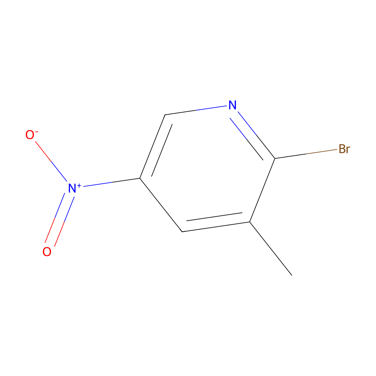 2-Bromo-3-methyl-5-nitropyridine molecular structure, CAS 23132-21-0