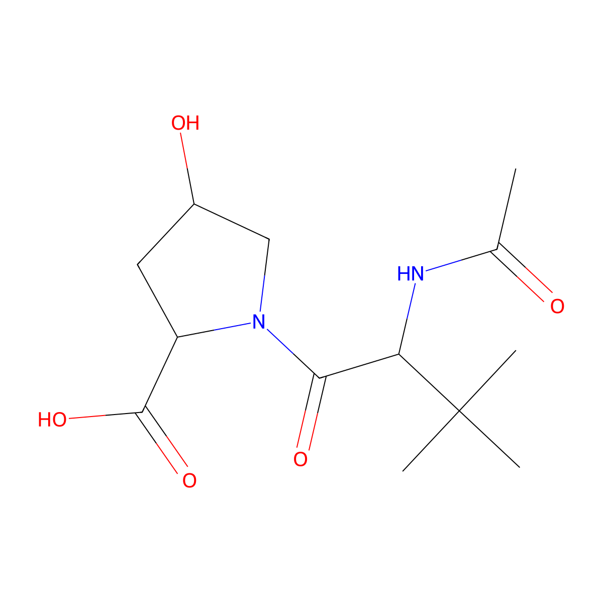 (2S,4R)-1-[(2S)-2-acetamido-3,3-dimethylbutanoyl]-4-hydroxypyrrolidine-2-carboxylic acid molecular structure, CAS 2313230-64-5