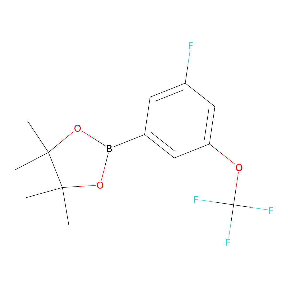 2-(3-Fluoro-5-(trifluoromethoxy)phenyl)-4,4,5,5-tetramethyl-1,3,2-dioxaborolane molecular structure, CAS 2313317-24-5