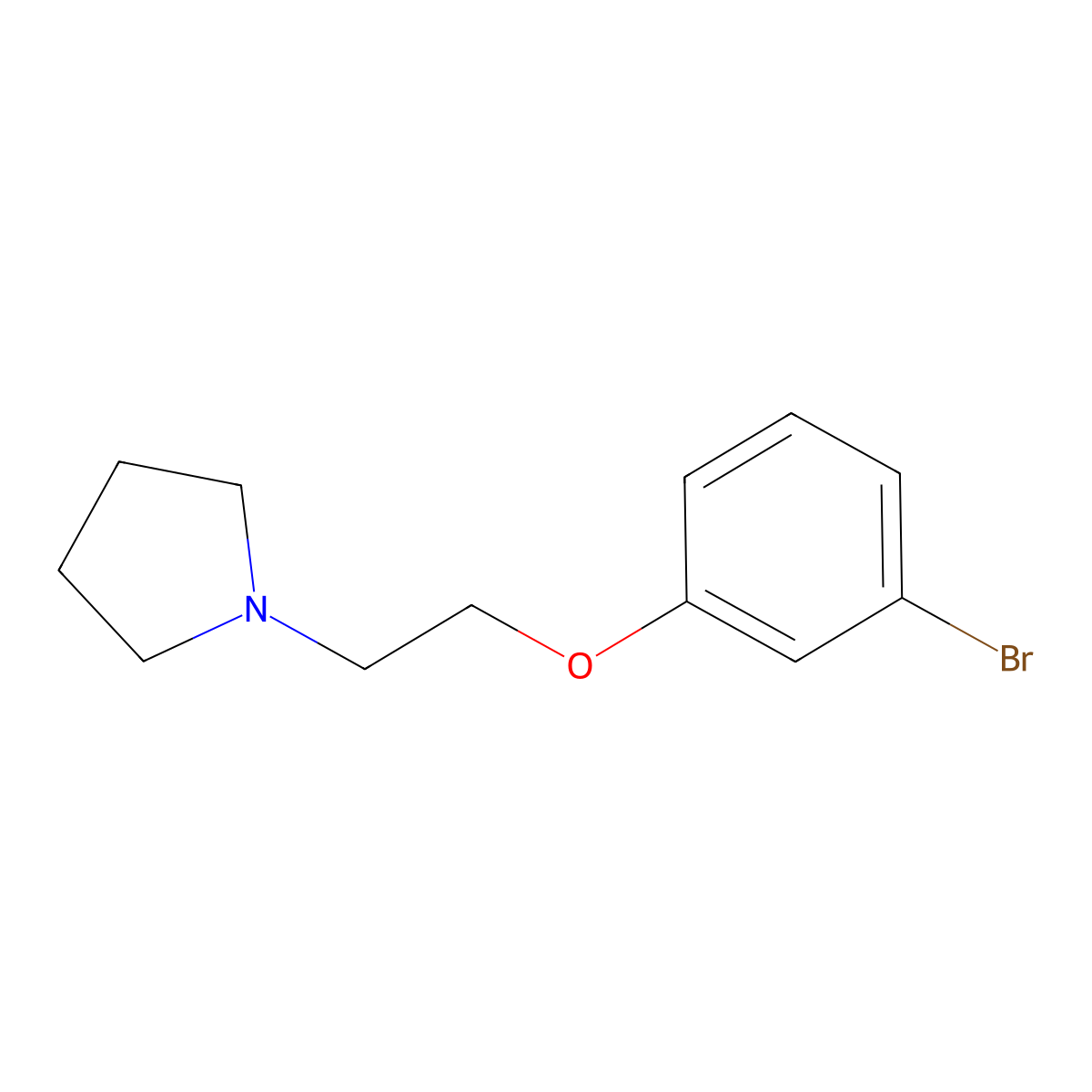 Pyrrolidine, 1-(2-(m-bromophenoxy)ethyl)- molecular structure, CAS 23136-18-7