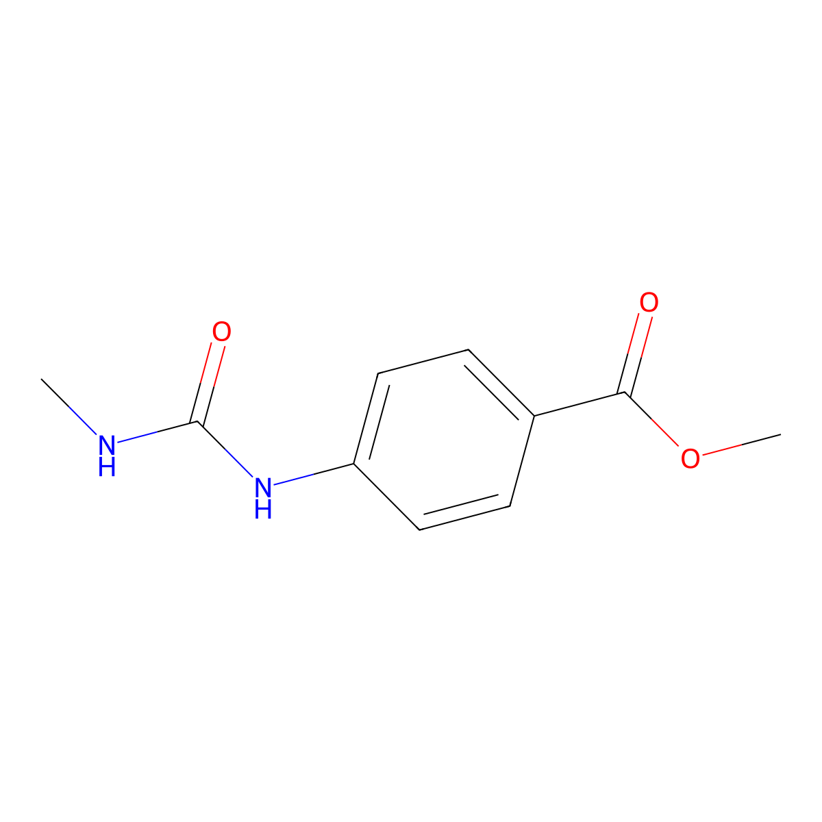 methyl 4-(N-methylaminocarbonyl)aminobenzoate molecular structure, CAS 23138-61-6