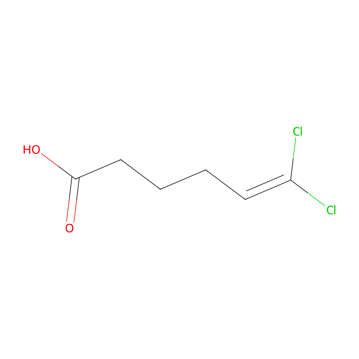 6,6-Dichlorohex-5-enoic acid molecular structure, CAS 23139-86-8