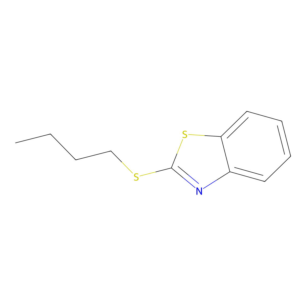 2-(Butylthio)benzothiazole molecular structure, CAS 2314-17-2