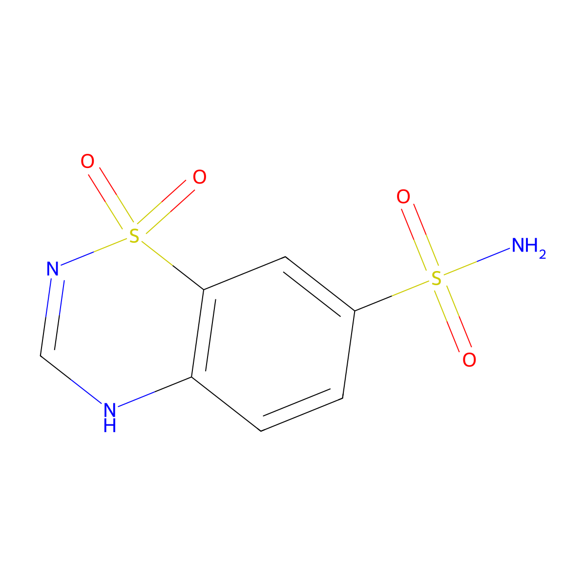 124-Benzthiadiazin,11-O2-7sulfamyl molecular structure, CAS 23141-75-5
