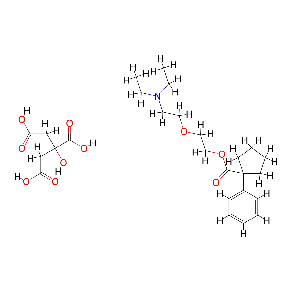 Carbetapentane Citrate molecular structure, CAS 23142-01-0