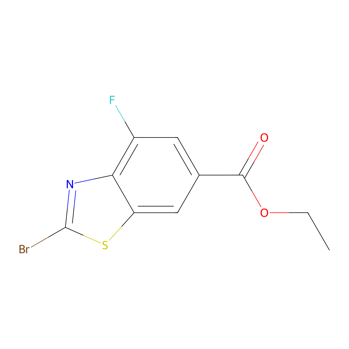 Ethyl 2-bromo-4-fluorobenzo[d]thiazole-6-carboxylate molecular structure, CAS 2314381-32-1