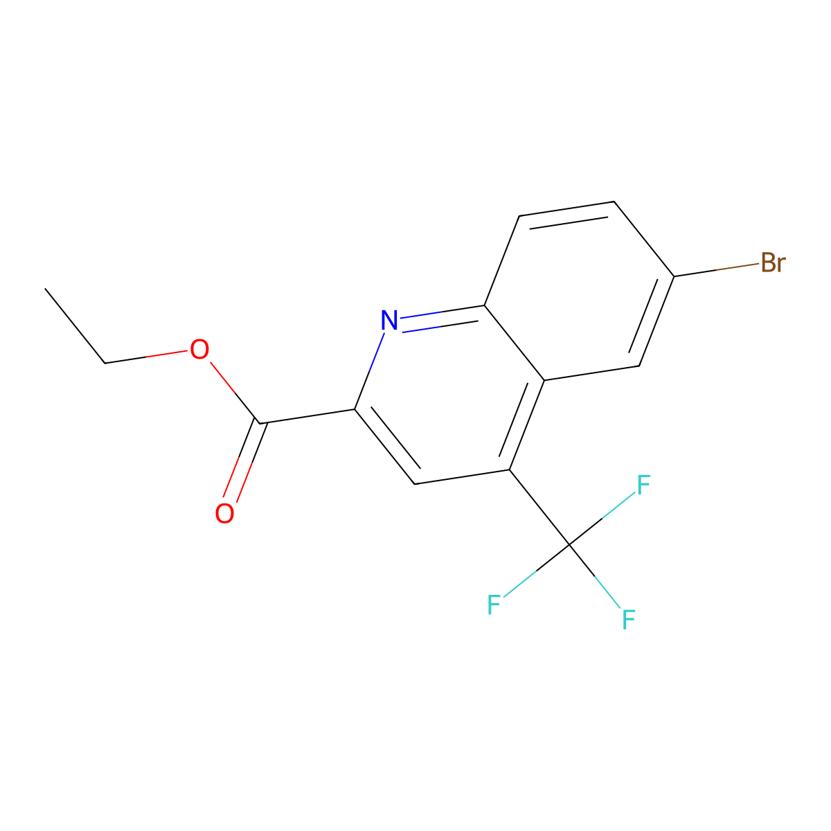 Ethyl 6-bromo-4-(trifluoromethyl)quinoline-2-carboxylate molecular structure, CAS 2314382-12-0