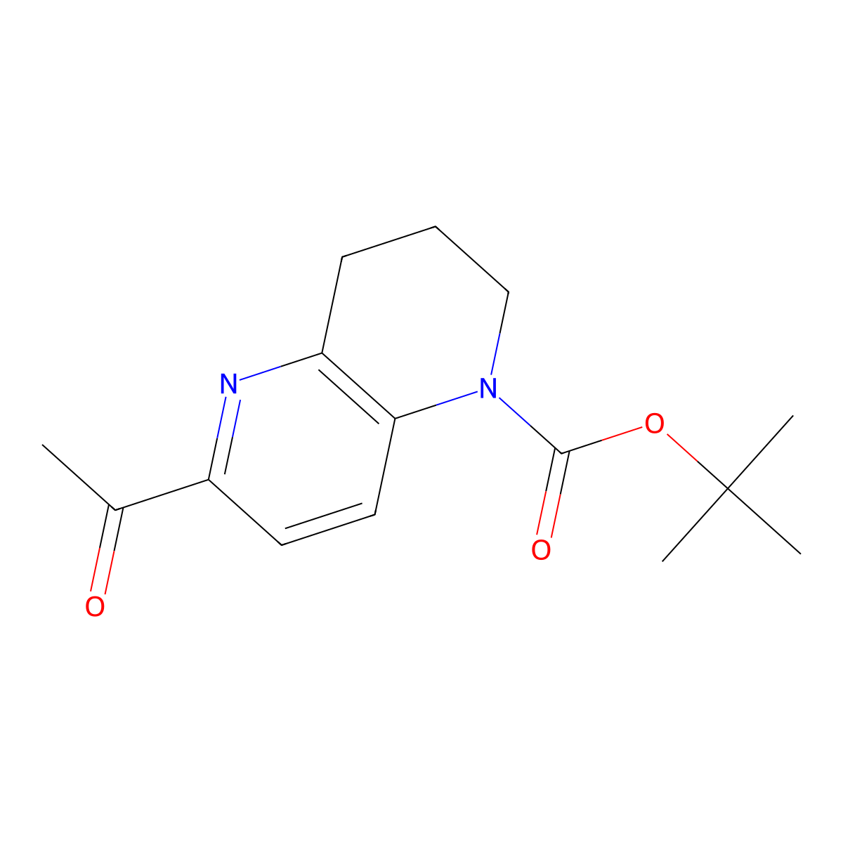 tert-Butyl 6-acetyl-3,4-dihydro-1,5-naphthyridine-1(2H)-carboxylate molecular structure, CAS 2314393-87-6