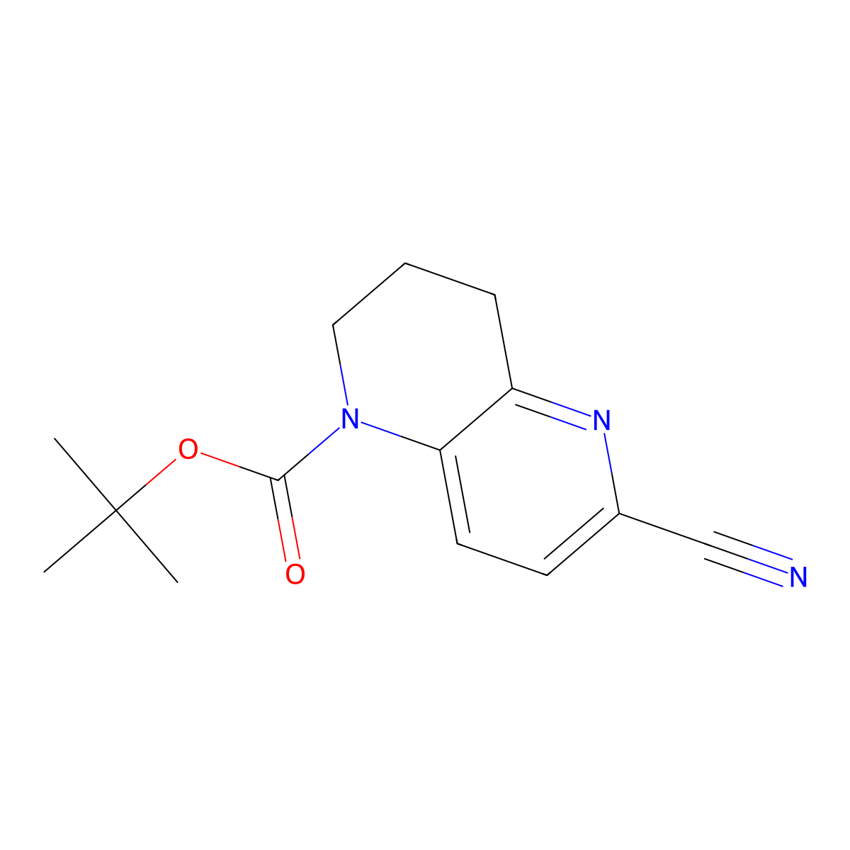 tert-Butyl 6-cyano-3,4-dihydro-1,5-naphthyridine-1(2H)-carboxylate molecular structure, CAS 2314394-09-5