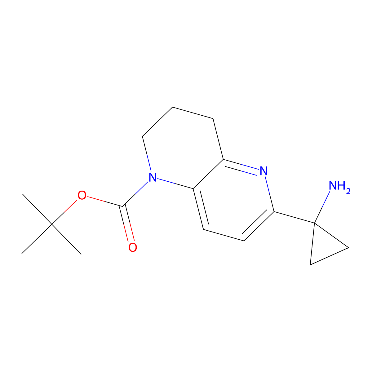 tert-Butyl 6-(1-aminocyclopropyl)-3,4-dihydro-1,5-naphthyridine-1(2H)-carboxylate molecular structure, CAS 2314394-11-9