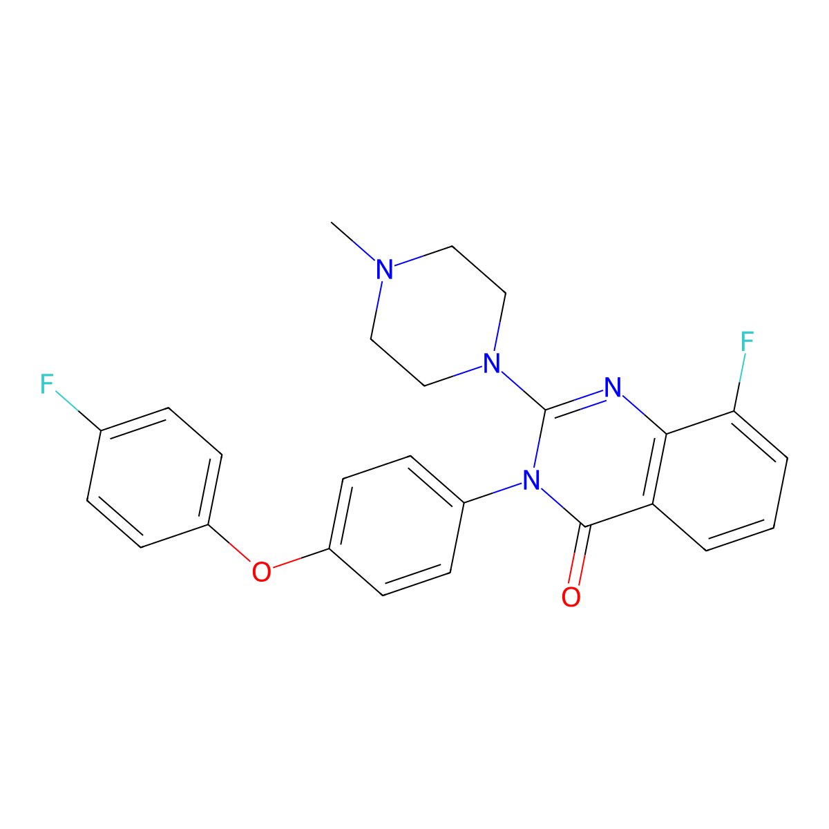 8-Fluoro-3-(4-(4-fluorophenoxy)phenyl)-2-(4-methylpiperazin-1-yl)quinazolin-4(3H)-one molecular structure, CAS 2314467-59-7