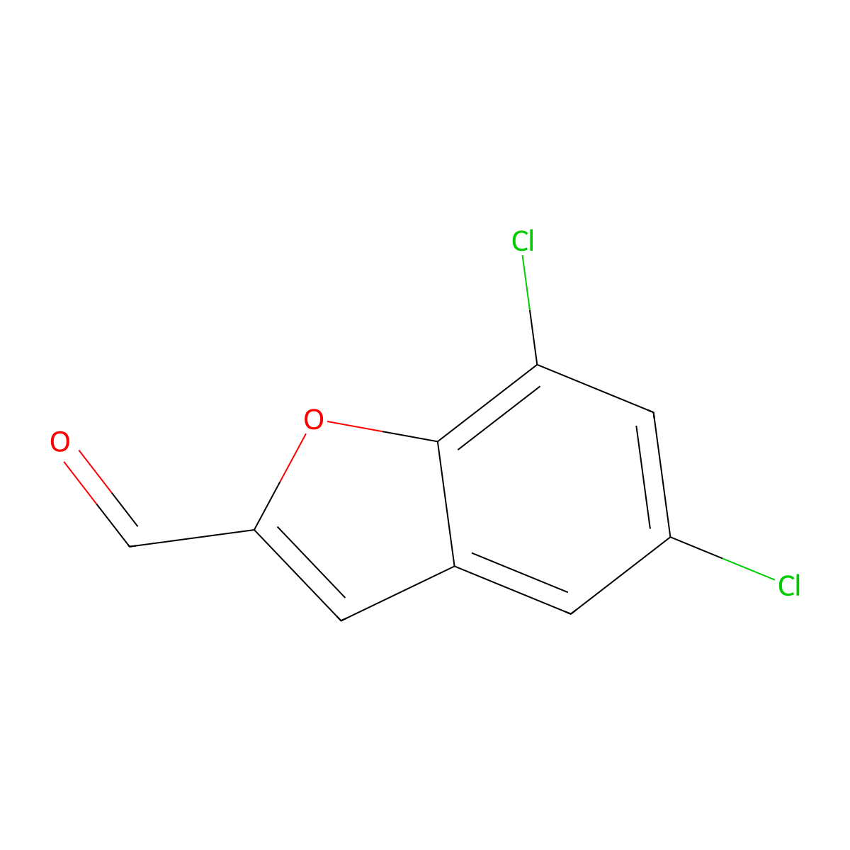 5,7-Dichloro-1-benzofuran-2-carbaldehyde molecular structure, CAS 23145-15-5