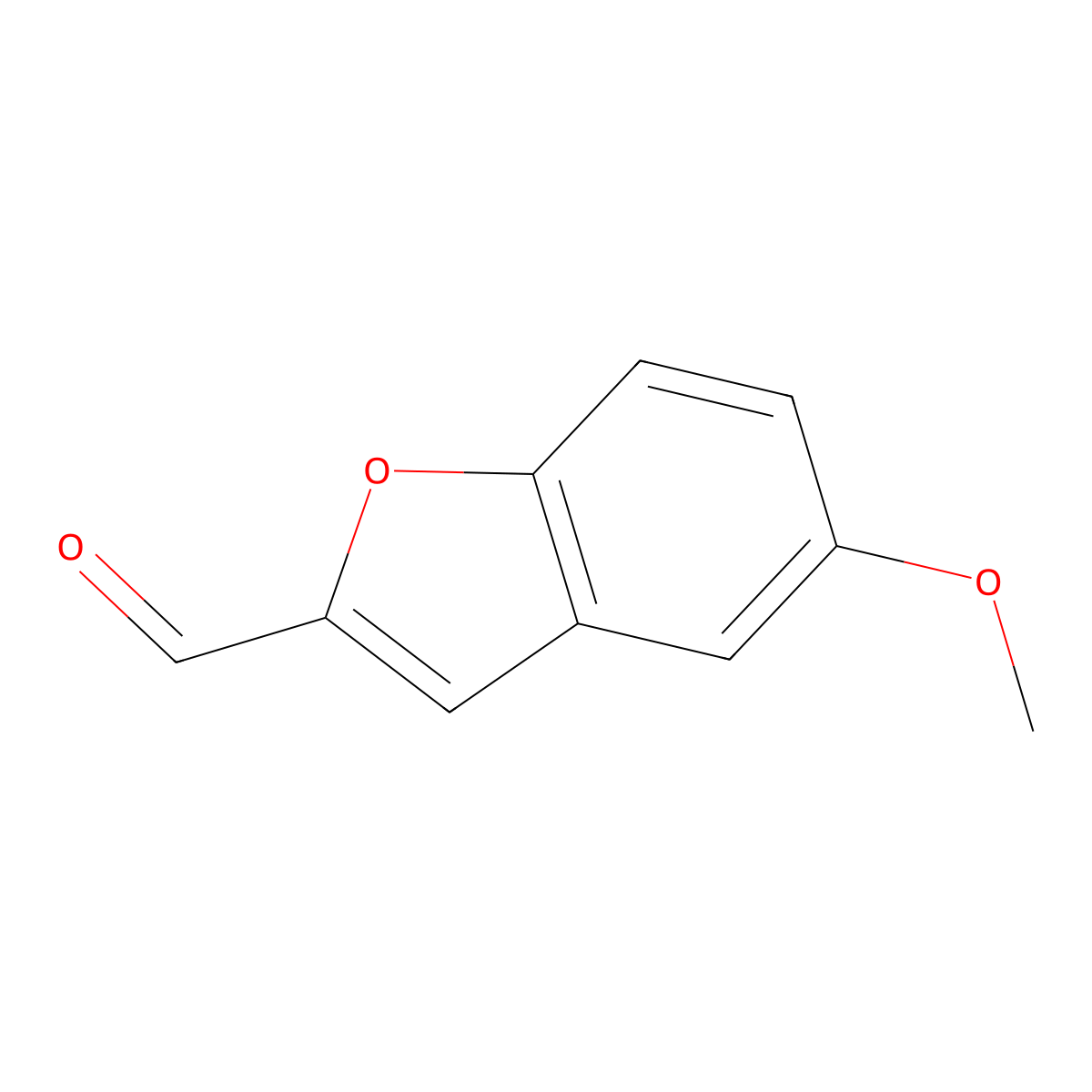 2-Benzofurancarboxaldehyde, 5-methoxy- molecular structure, CAS 23145-19-9