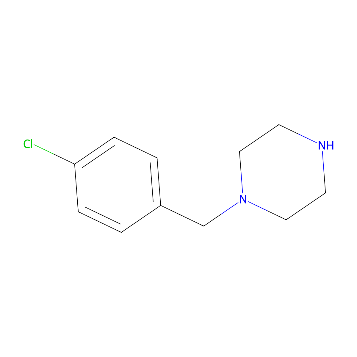 4-Chlorobenzylpiperazine molecular structure, CAS 23145-88-2