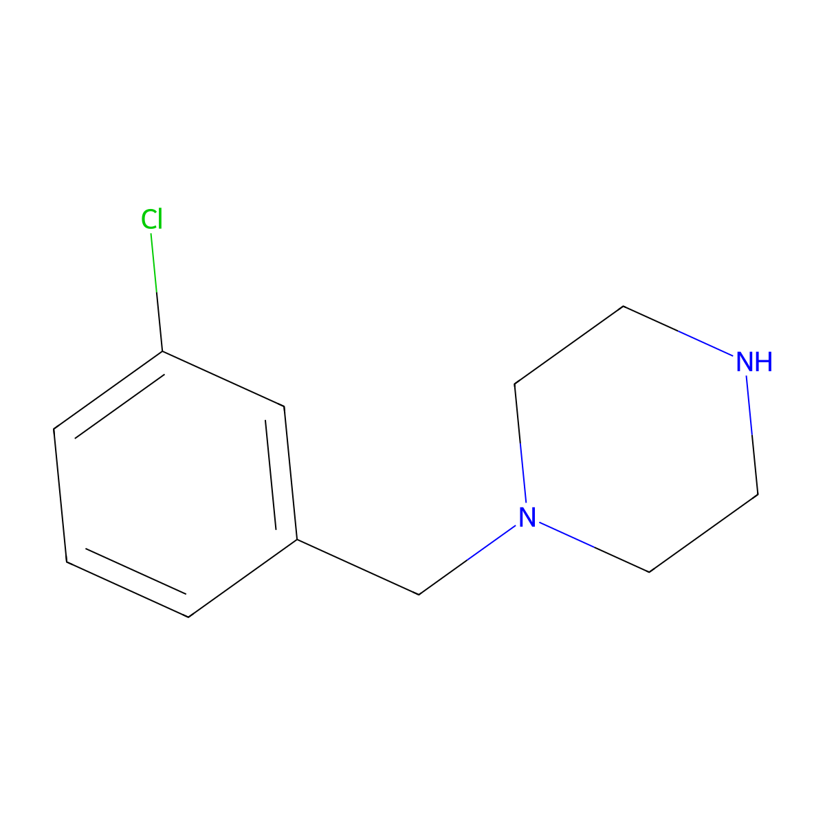 1-(3-Chlorobenzyl)piperazine molecular structure, CAS 23145-91-7