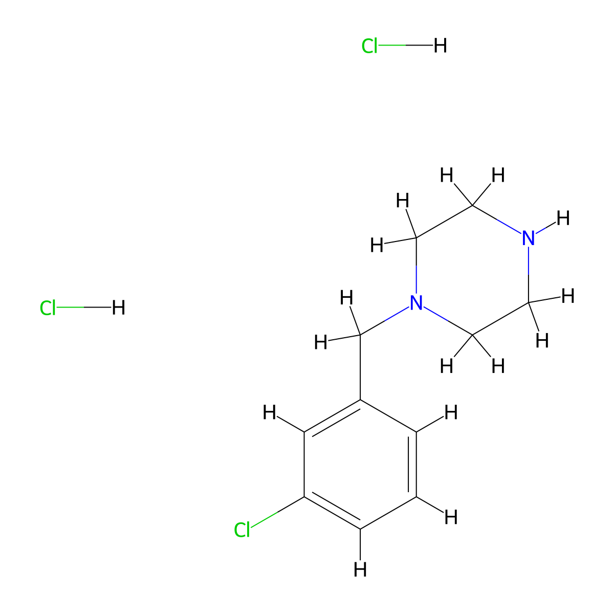 1-(3-Chloro-benzyl)-piperazine dihydrochloride molecular structure, CAS 23145-92-8