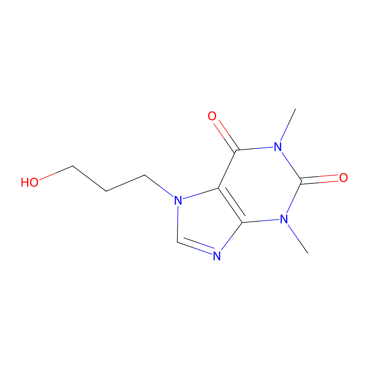 7-(3-Hydroxypropyl)theophylline molecular structure, CAS 23146-04-5