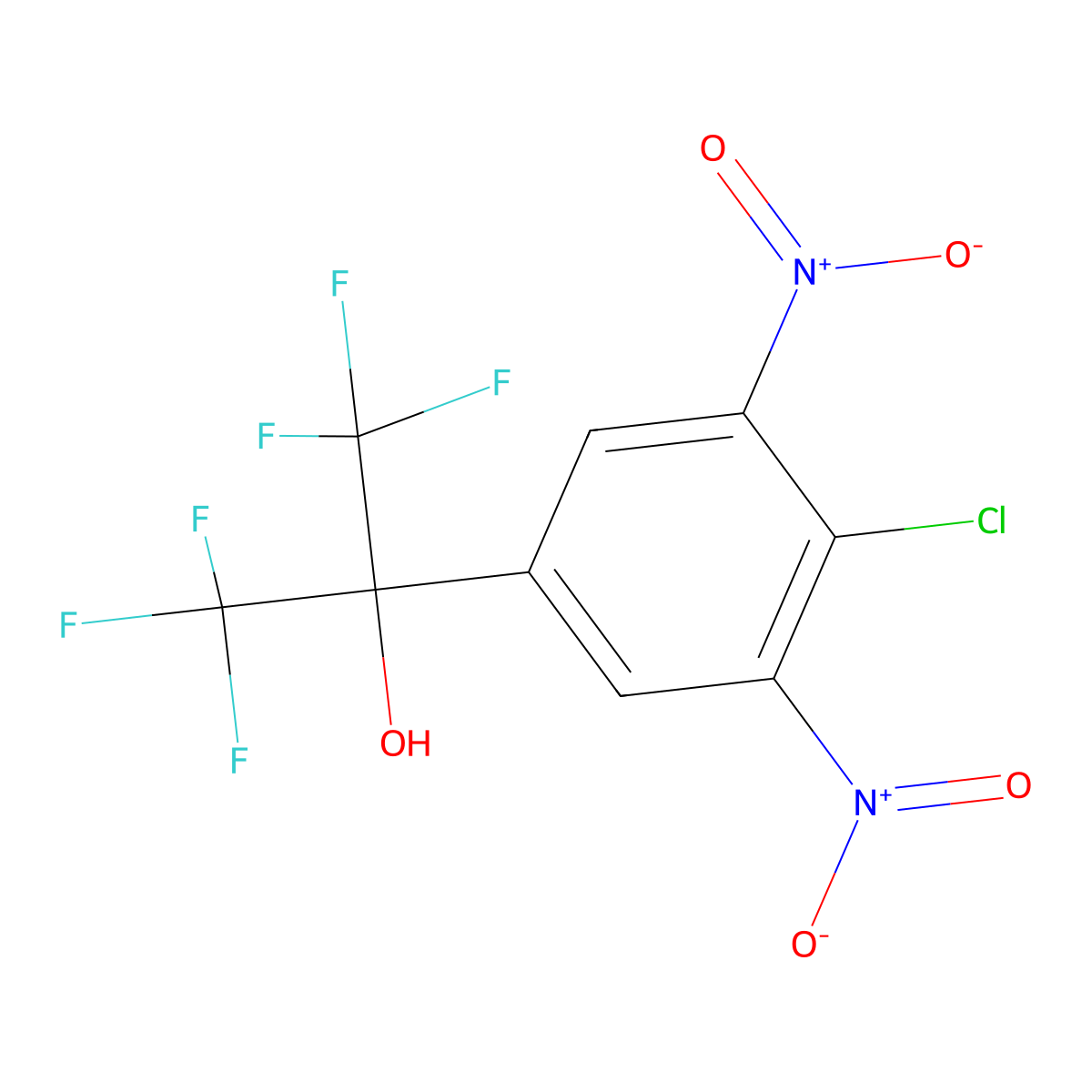 2-(4-Chloro-3,5-dinitrophenyl)-1,1,1,3,3,3-hexafluoropropan-2-ol molecular structure, CAS 23146-34-1