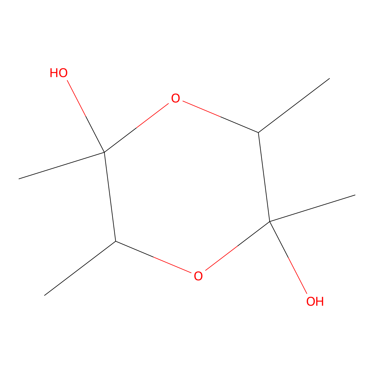 2,3,5,6-Tetramethyl-1,4-dioxane-2,5-diol molecular structure, CAS 23147-57-1