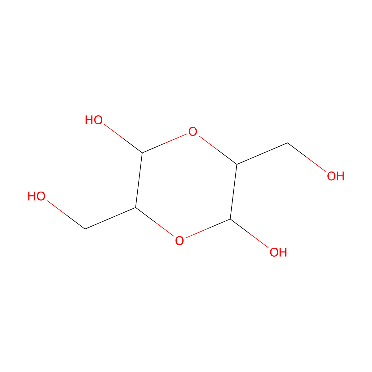 3,6-Bis(hydroxymethyl)-1,4-dioxane-2,5-diol molecular structure, CAS 23147-59-3