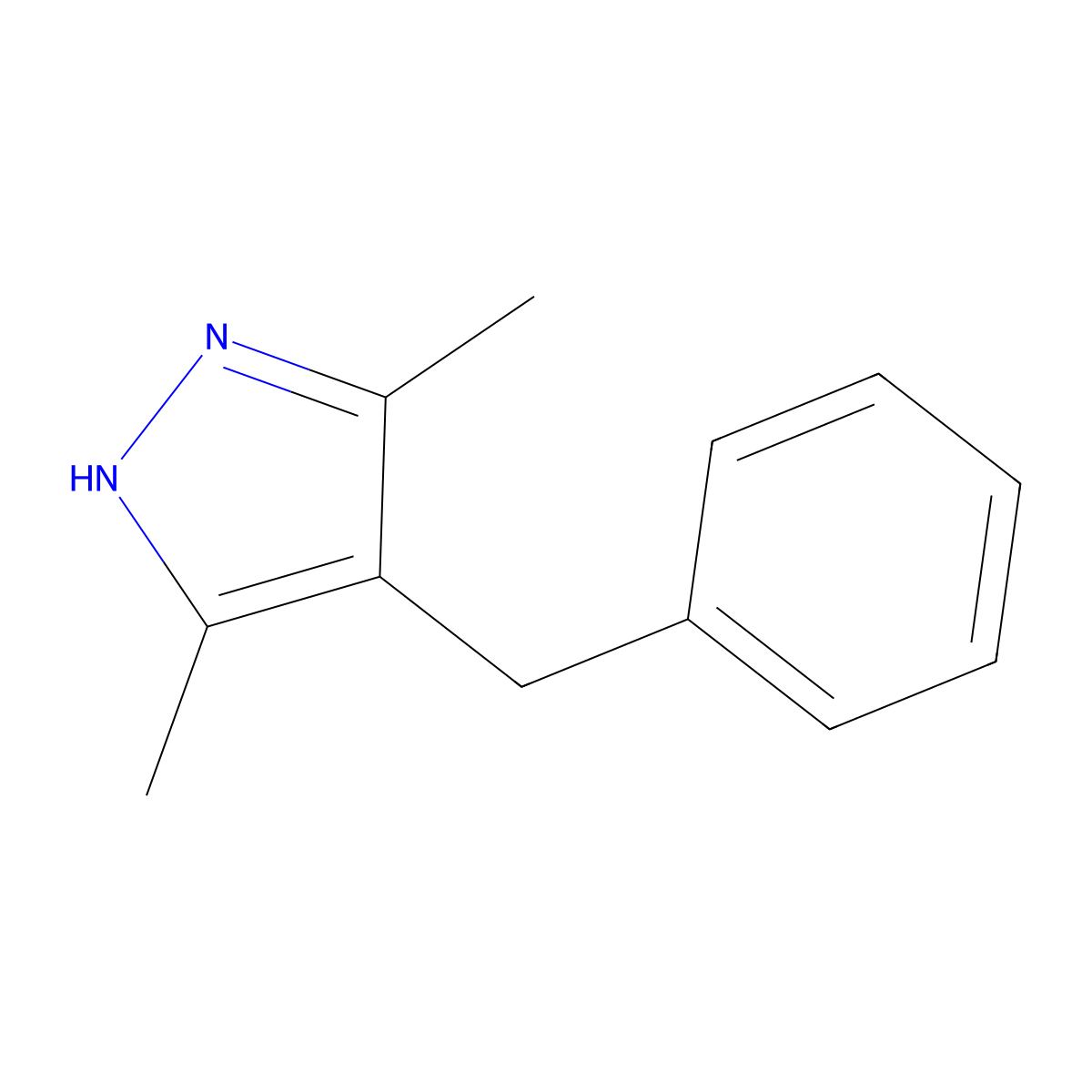 4-Benzyl-3,5-dimethyl-1H-pyrazole molecular structure, CAS 23147-77-5