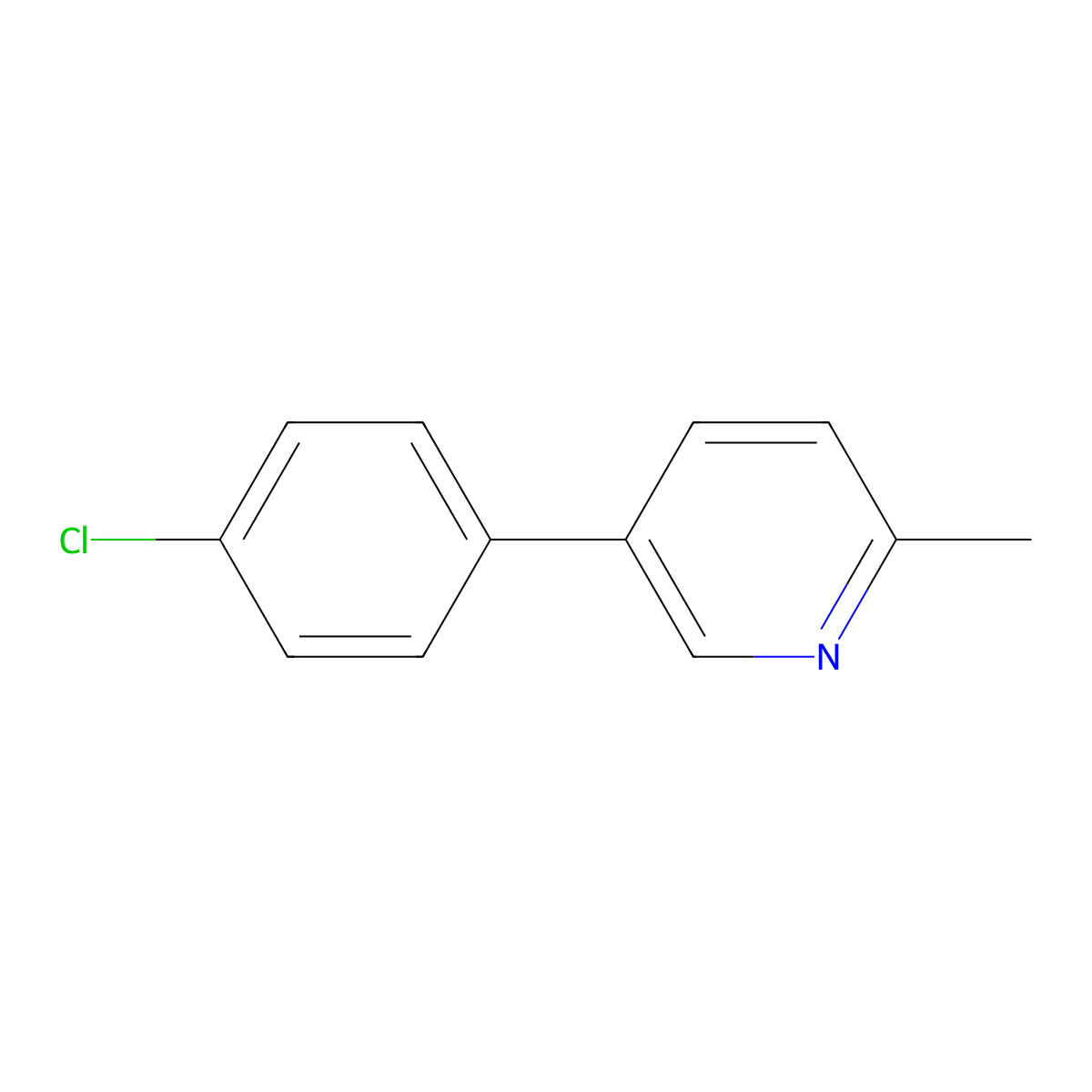 5-(4-Chlorophenyl)-2-methylpyridine molecular structure, CAS 23148-35-8