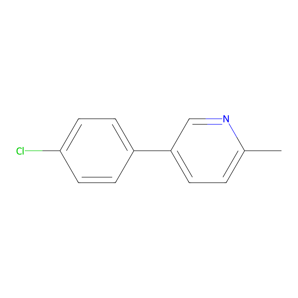 5-(4-Chlorophenyl)-2-methylpyridine molecular structure, CAS 23148-35-8