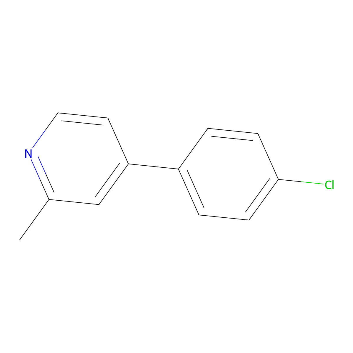 4-(4-Chlorophenyl)-2-methylpyridine molecular structure, CAS 23148-58-5