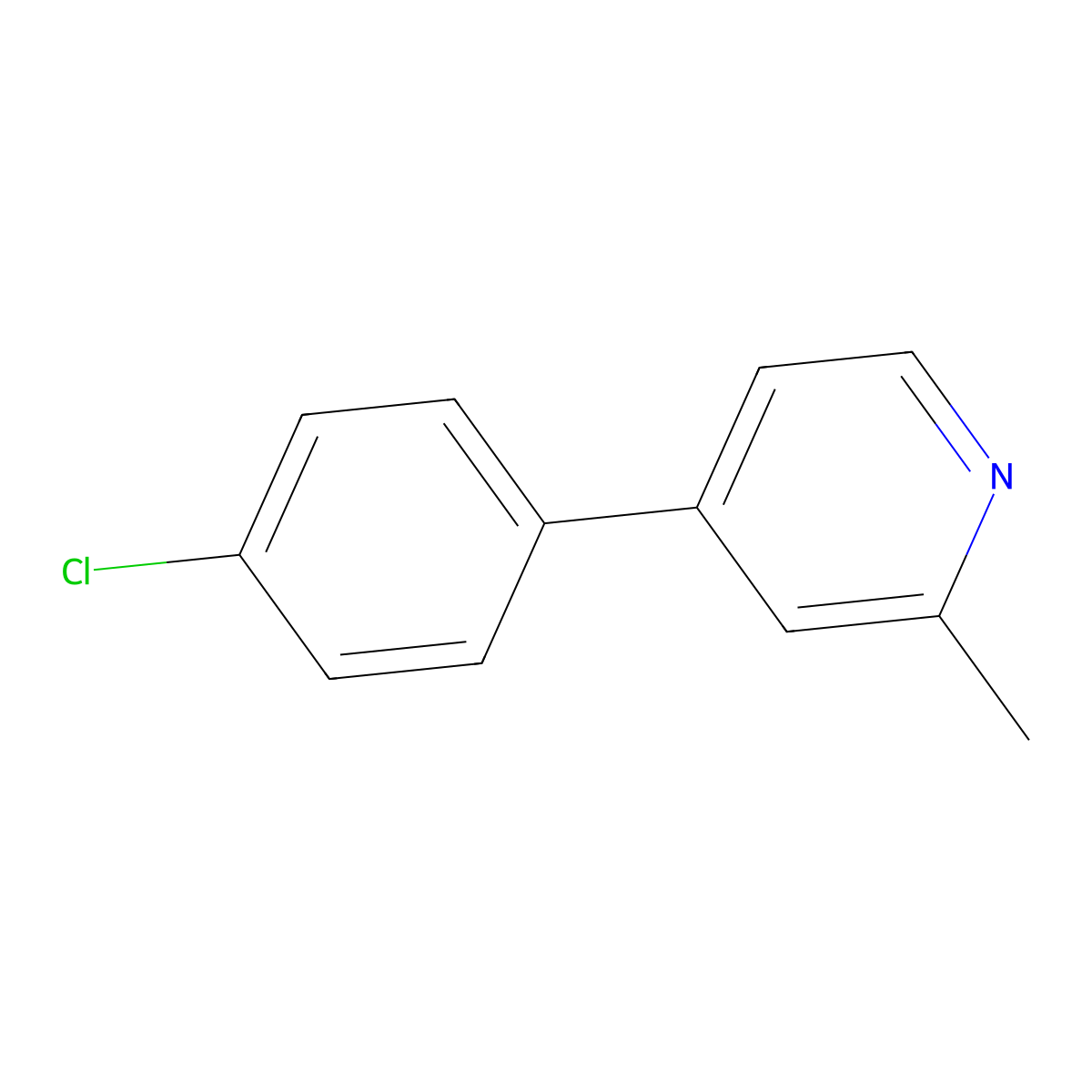 4-(4-Chlorophenyl)-2-methylpyridine molecular structure, CAS 23148-58-5