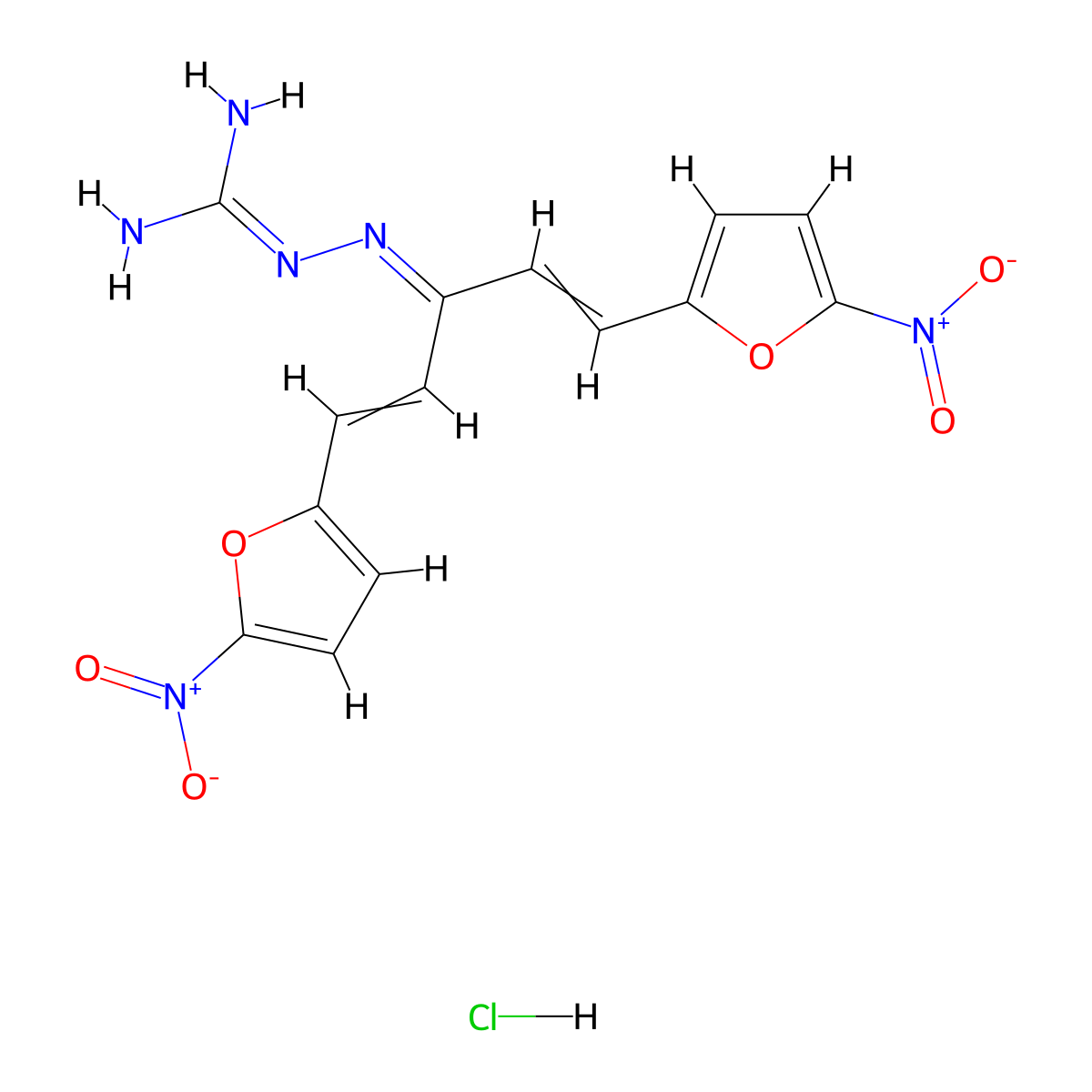 Nitrovin hydrochloride molecular structure, CAS 2315-20-0