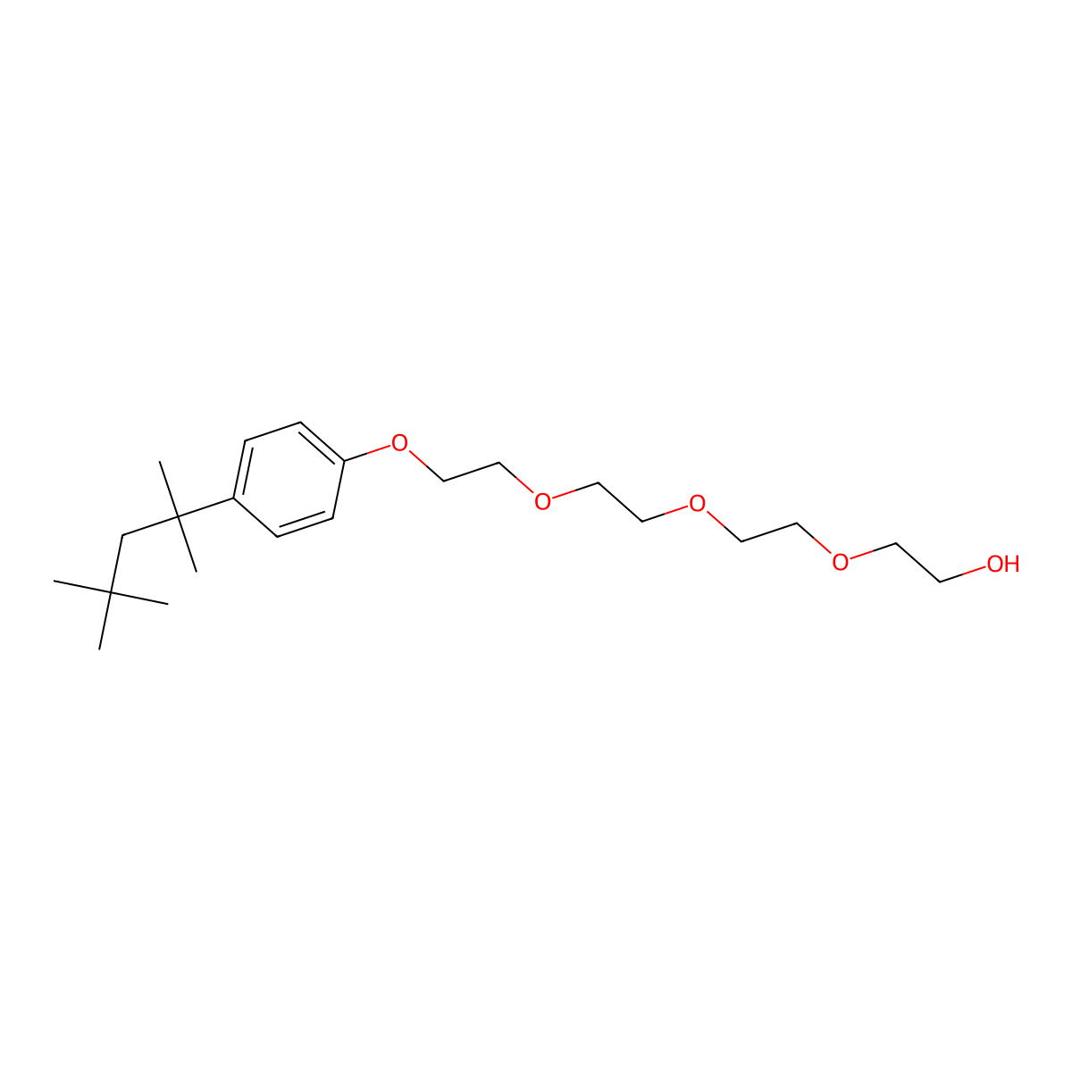 2-(2-(2-(2-(4-(1,1,3,3-Tetramethylbutyl)phenoxy)ethoxy)ethoxy)ethoxy)ethanol molecular structure, CAS 2315-63-1