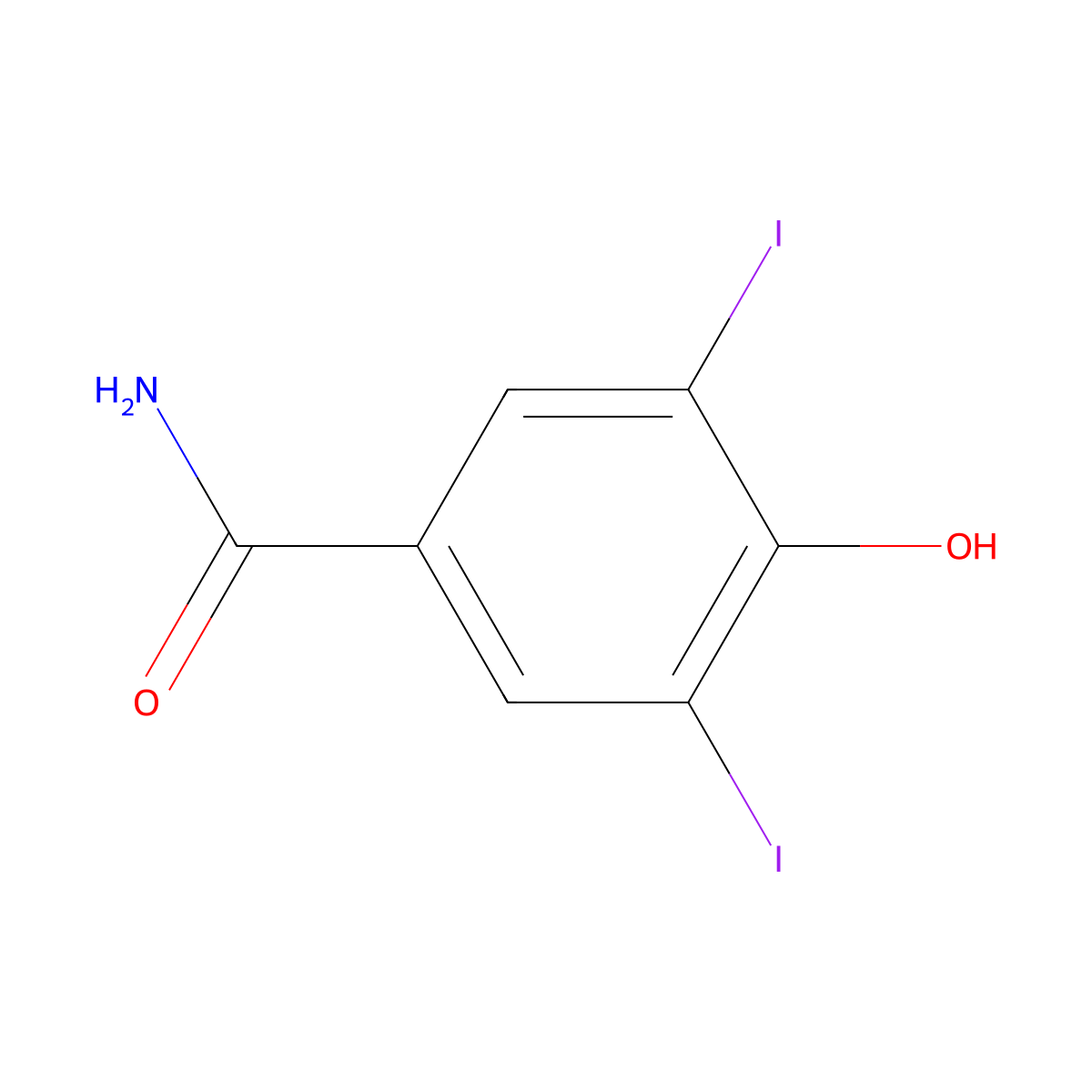 4-Hydroxy-3,5-diiodobenzamide molecular structure, CAS 2315-78-8