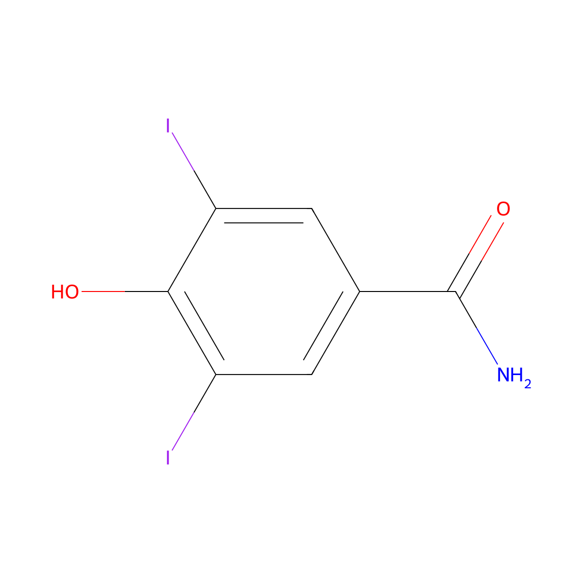 4-Hydroxy-3,5-diiodobenzamide molecular structure, CAS 2315-78-8