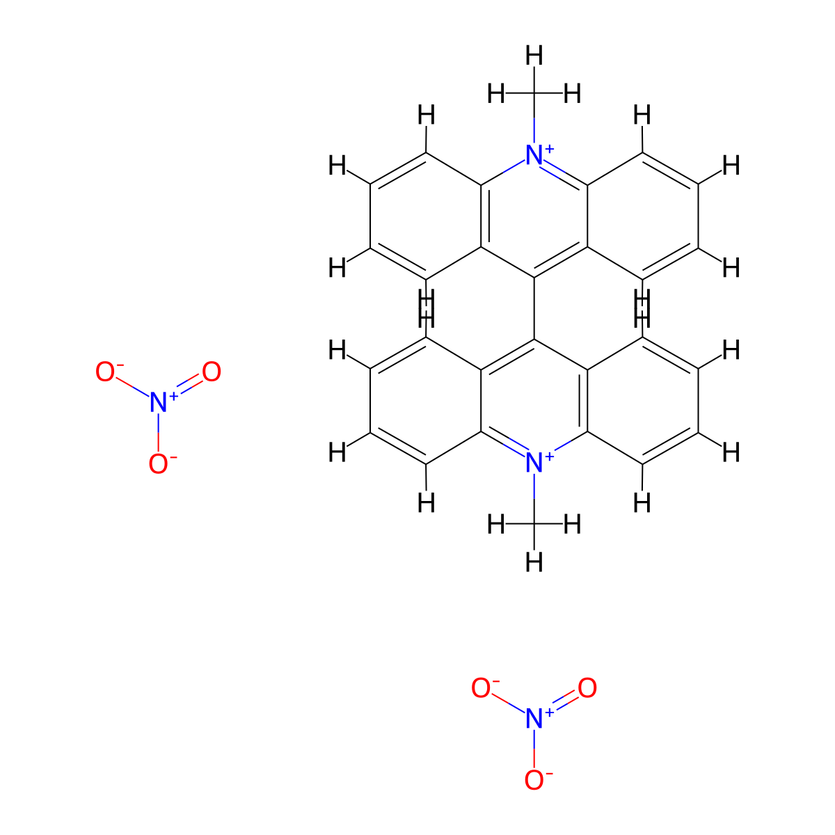 N,N'-Dimethyl-9,9'-bisacridinium nitrate molecular structure, CAS 2315-97-1