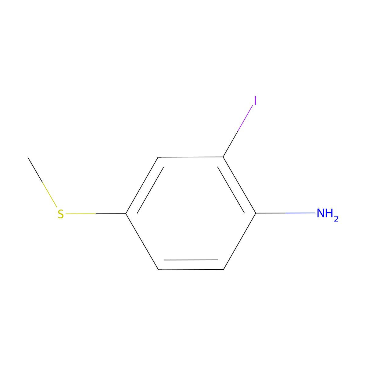 2-Iodo-4-(methylsulfanyl)aniline molecular structure, CAS 23153-04-0