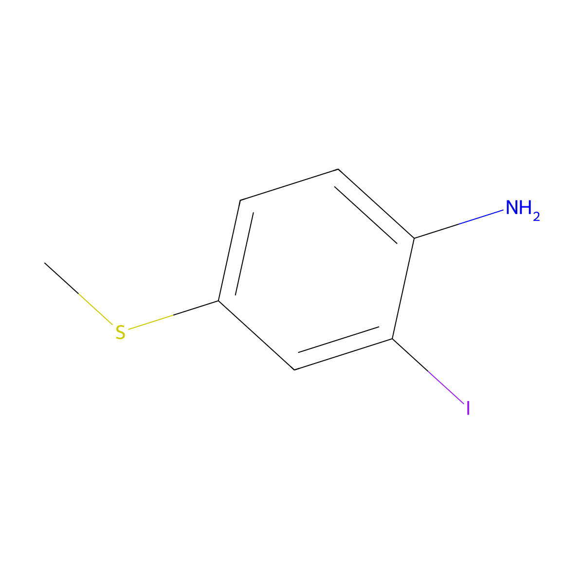 2-Iodo-4-(methylsulfanyl)aniline molecular structure, CAS 23153-04-0