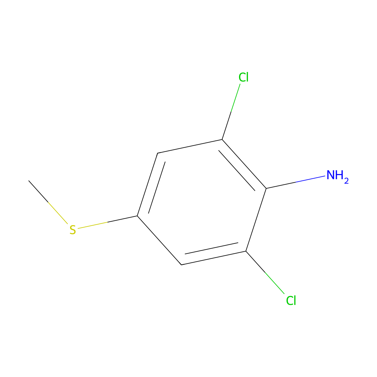 2,6-Dichloro-4-(methylthio)benzenamine molecular structure, CAS 23153-07-3