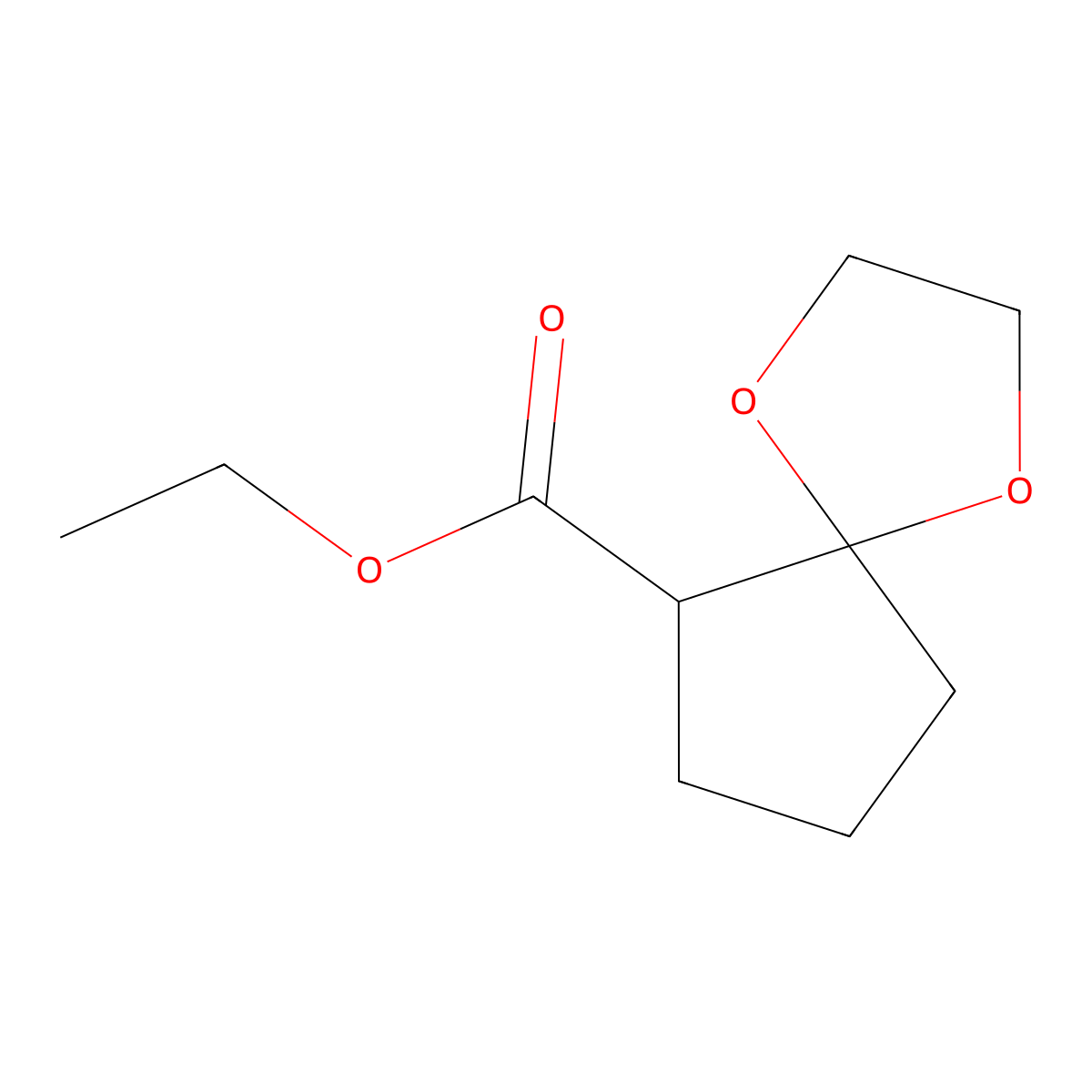 Ethyl 1,4-dioxaspiro[4.4]nonane-6-carboxylate molecular structure, CAS 23153-73-3