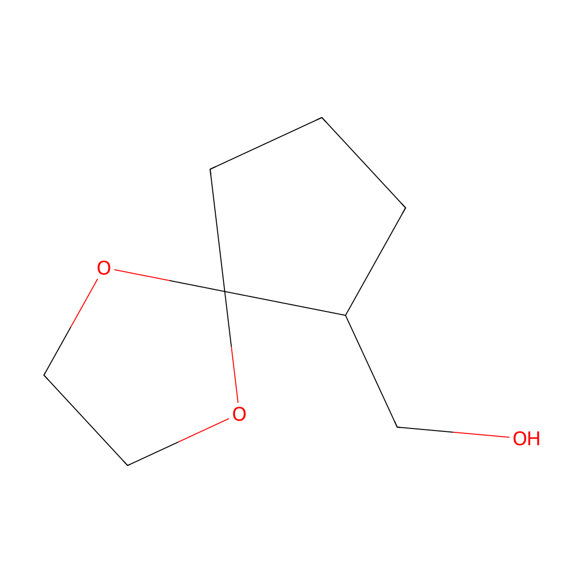 1,4-Dioxaspiro[4.4]nonan-6-ylmethanol molecular structure, CAS 23153-74-4
