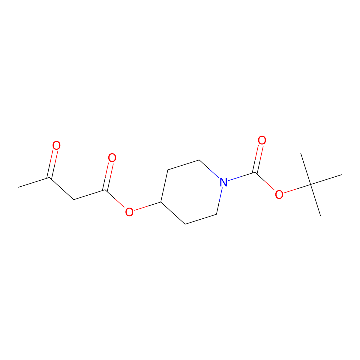 Tert-butyl 4-[(3-oxobutanoyl)oxy]piperidine-1-carboxylate molecular structure, CAS 2315316-81-3