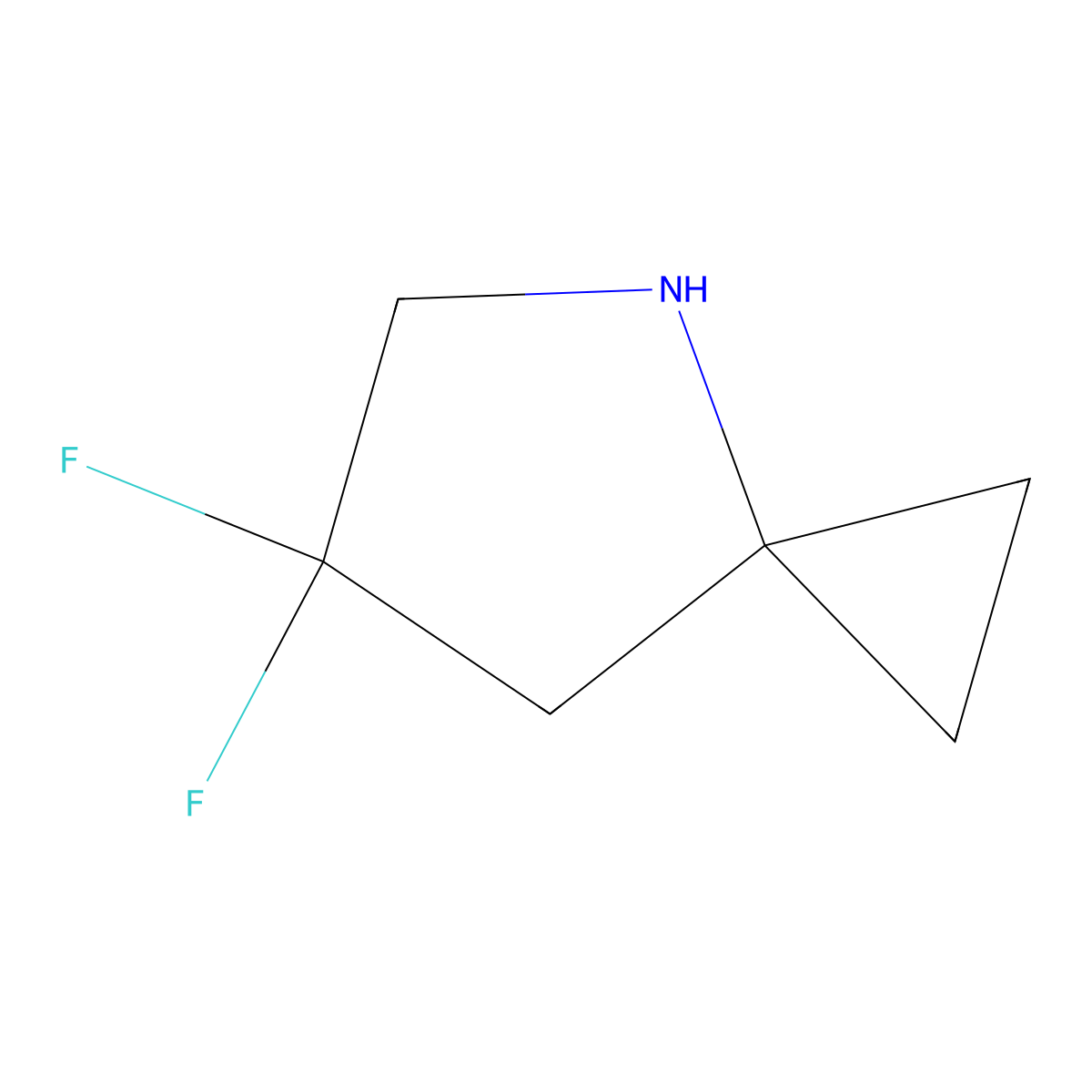 6,6-Difluoro-4-azaspiro[2.4]heptane molecular structure, CAS 2315377-39-8