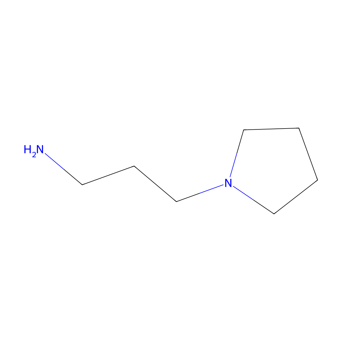 1-Pyrrolidinepropanamine molecular structure, CAS 23159-07-1