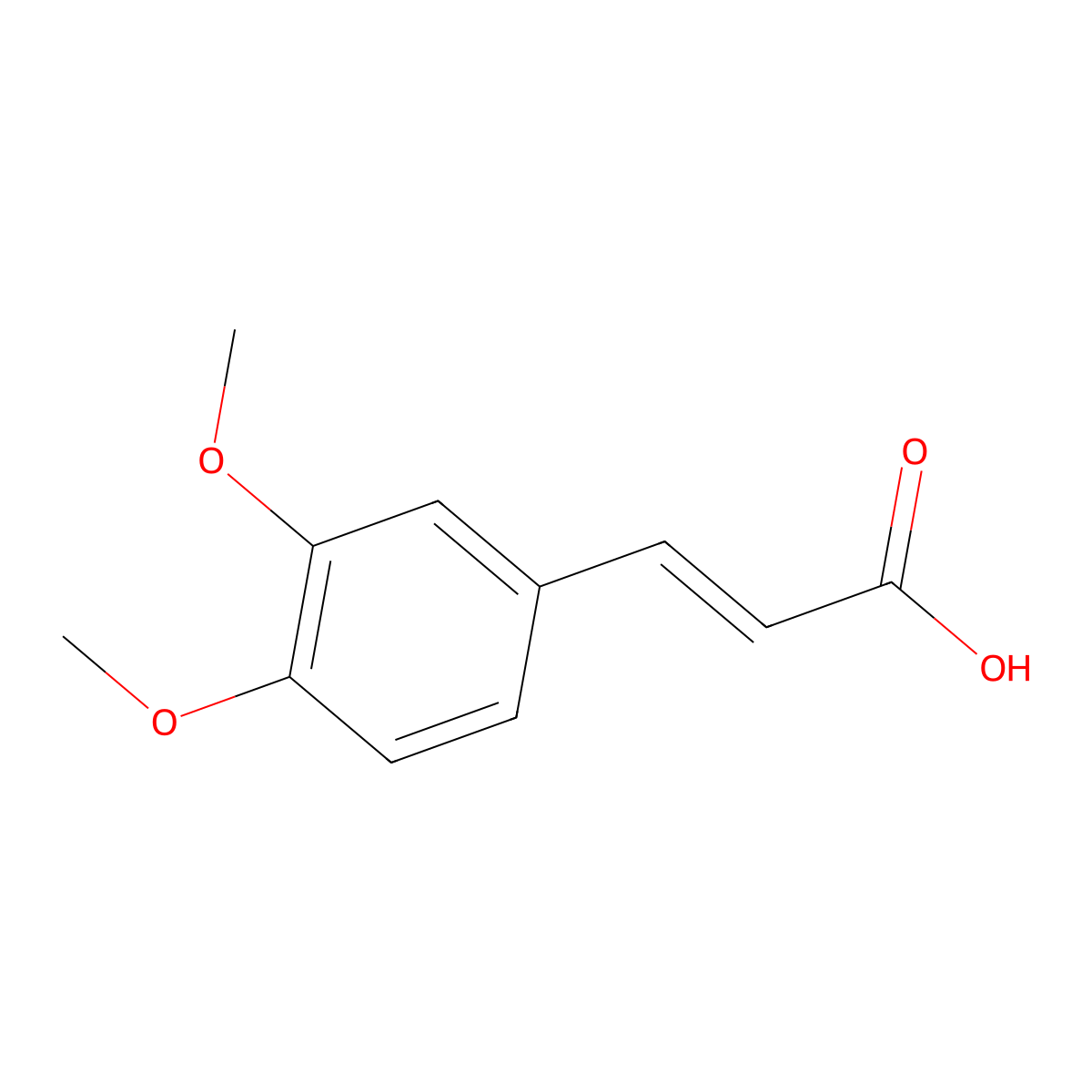 3',4'-Dimethoxycinnamic acid molecular structure, CAS 2316-26-9